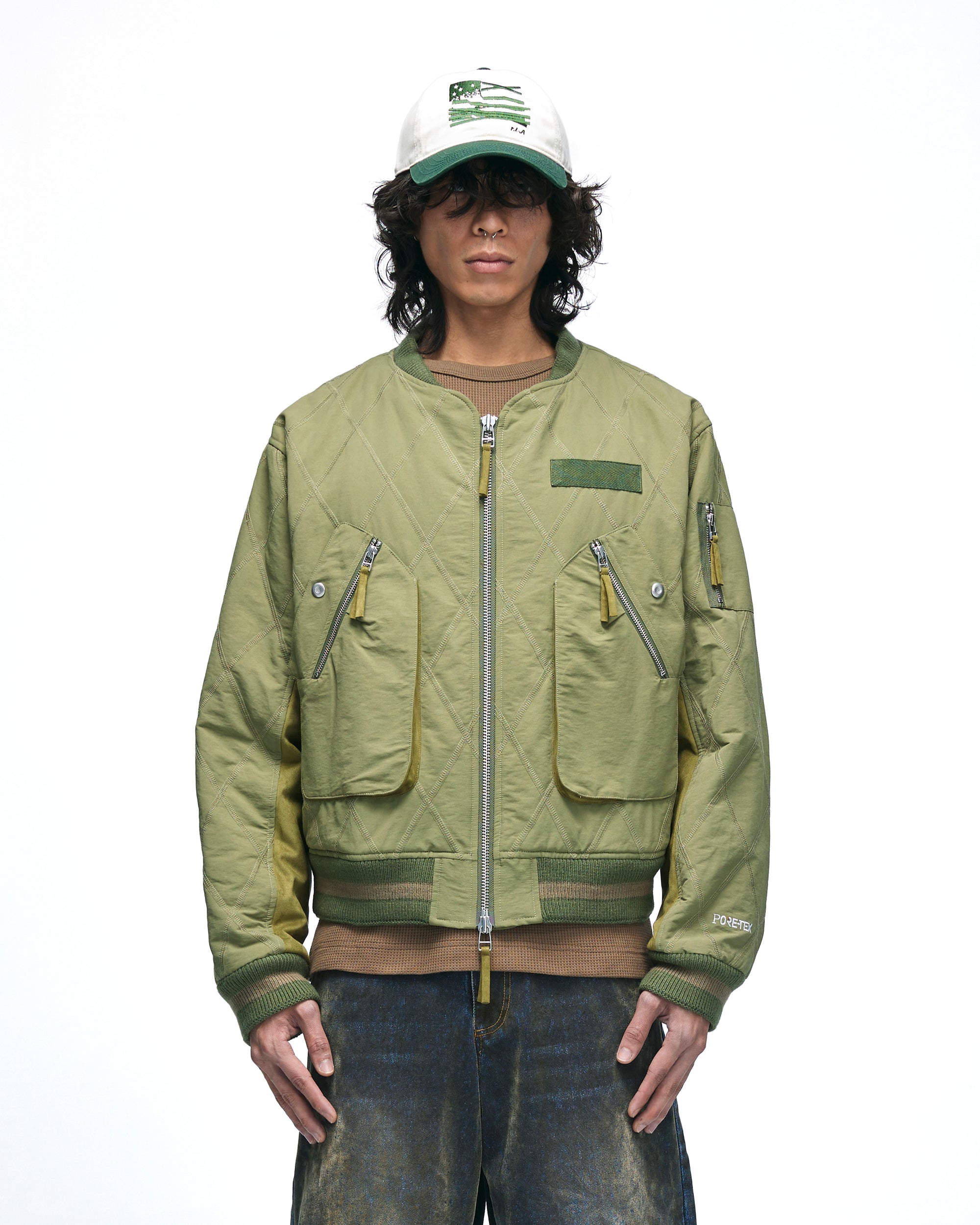 Stripe rib flight jacket