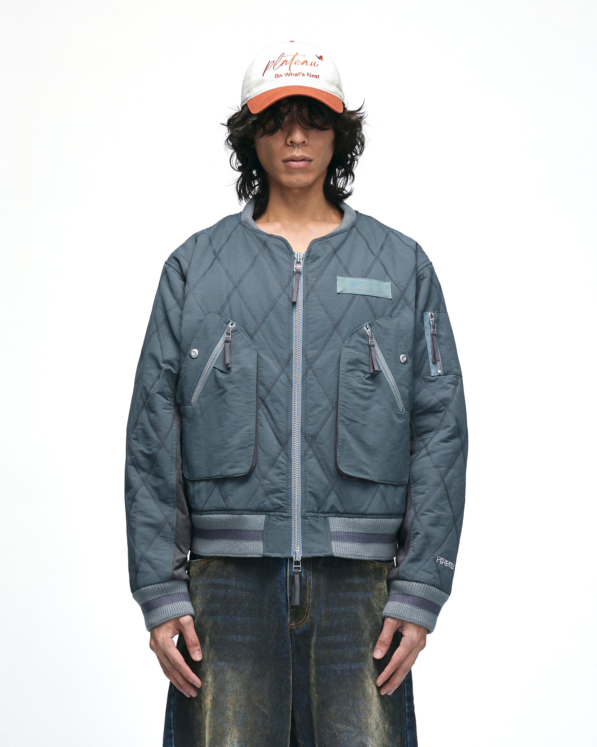 Stripe rib flight jacket