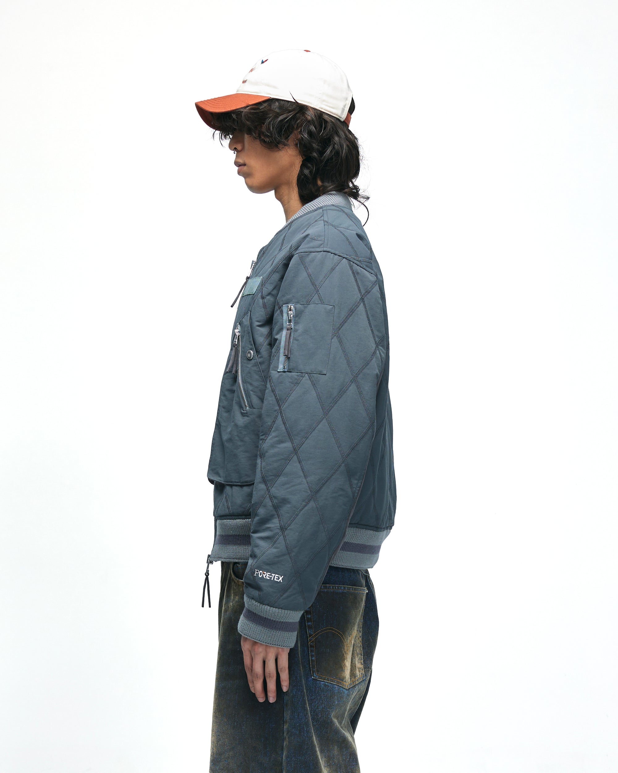 Stripe rib flight jacket