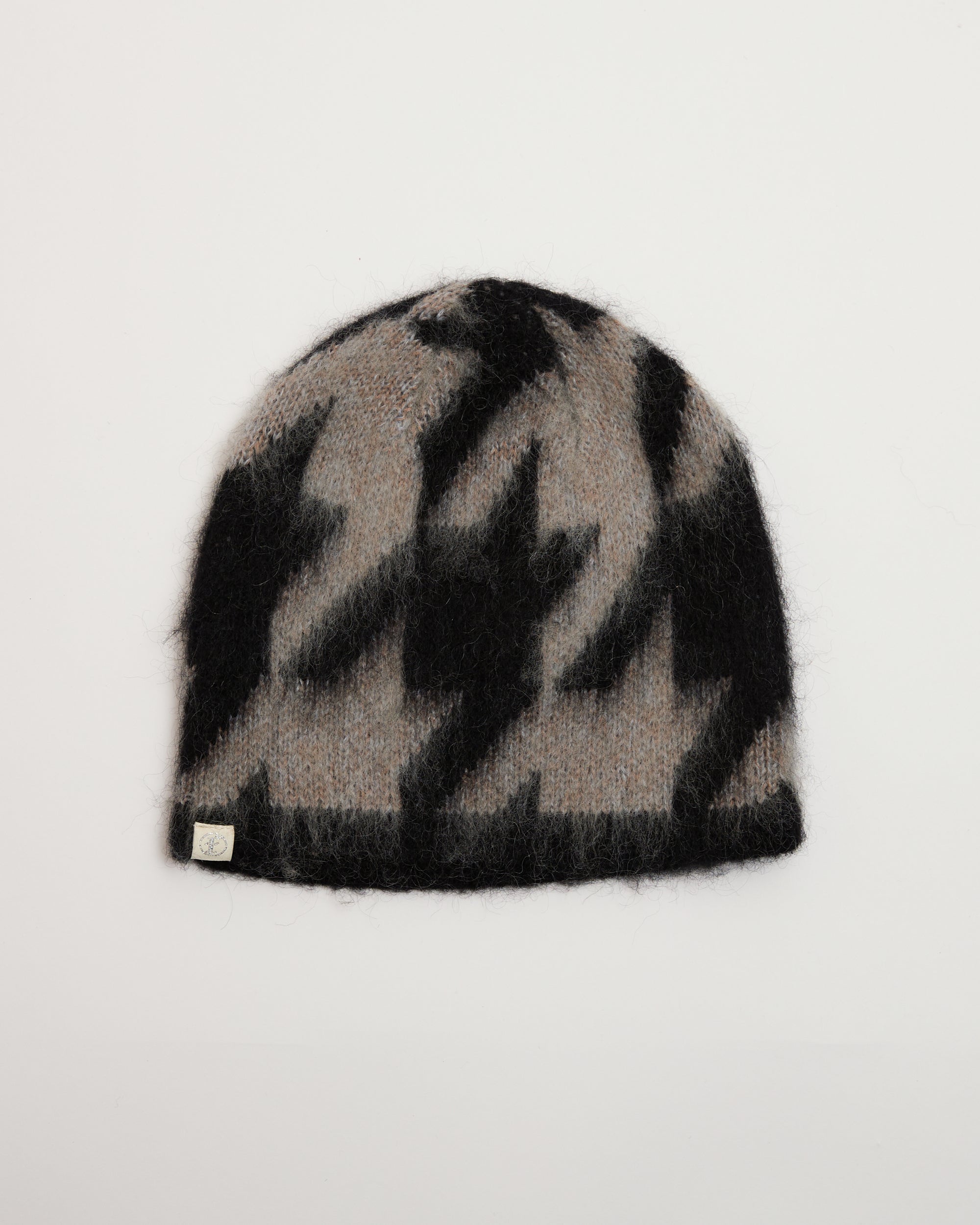 Houndstooth Mohair Beanie