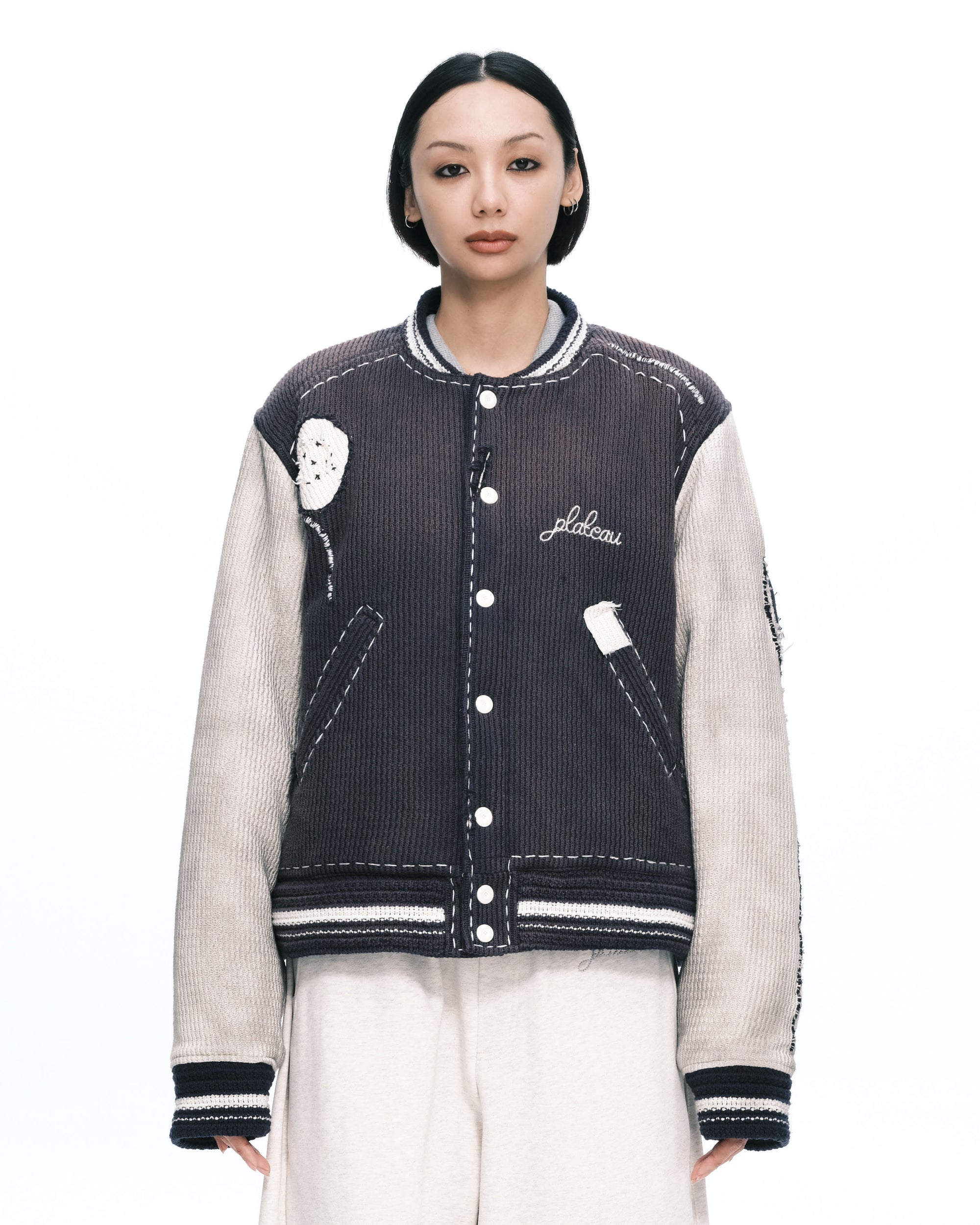 Knitted stitch Varsity jacket