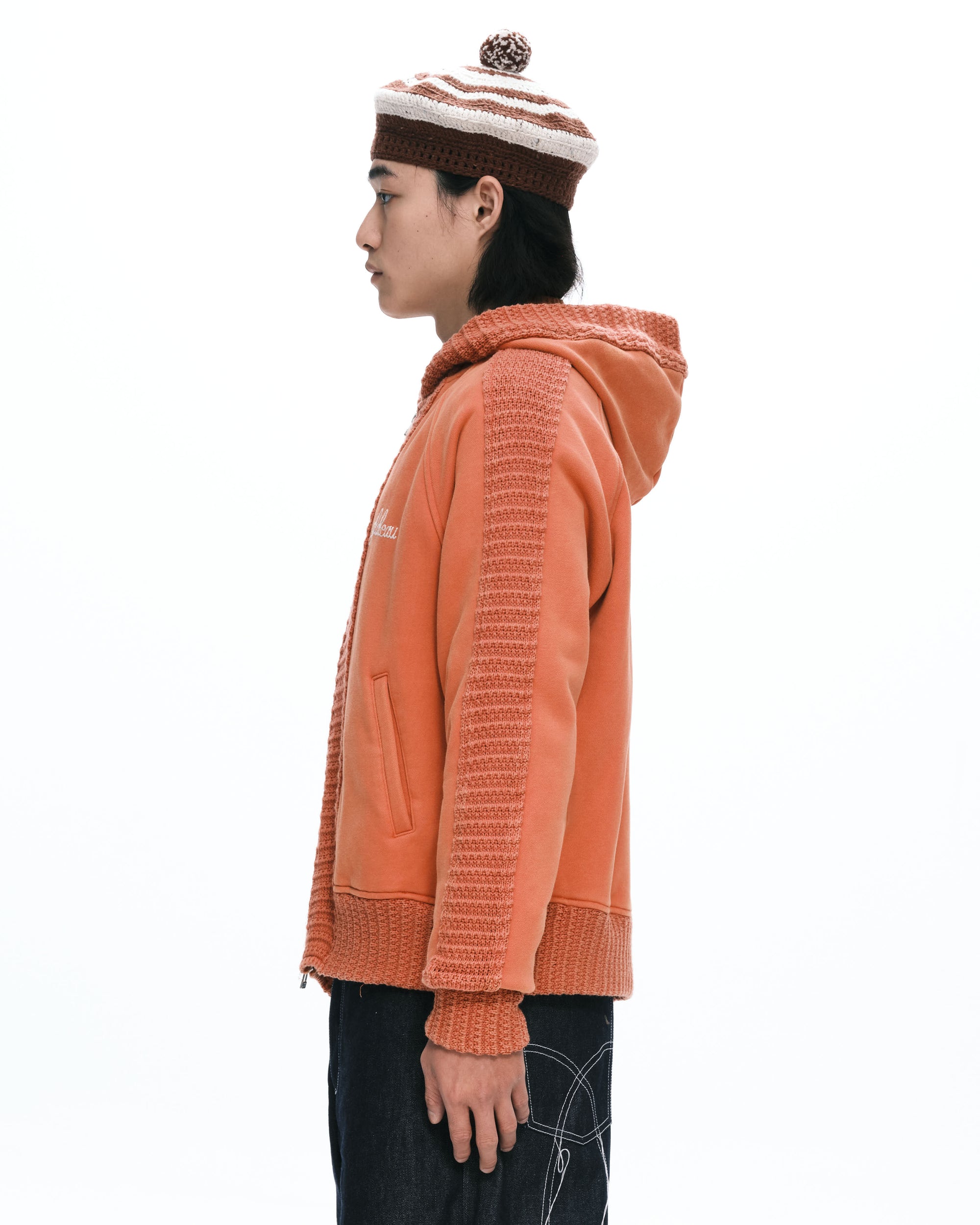 Hand rib zip-up
