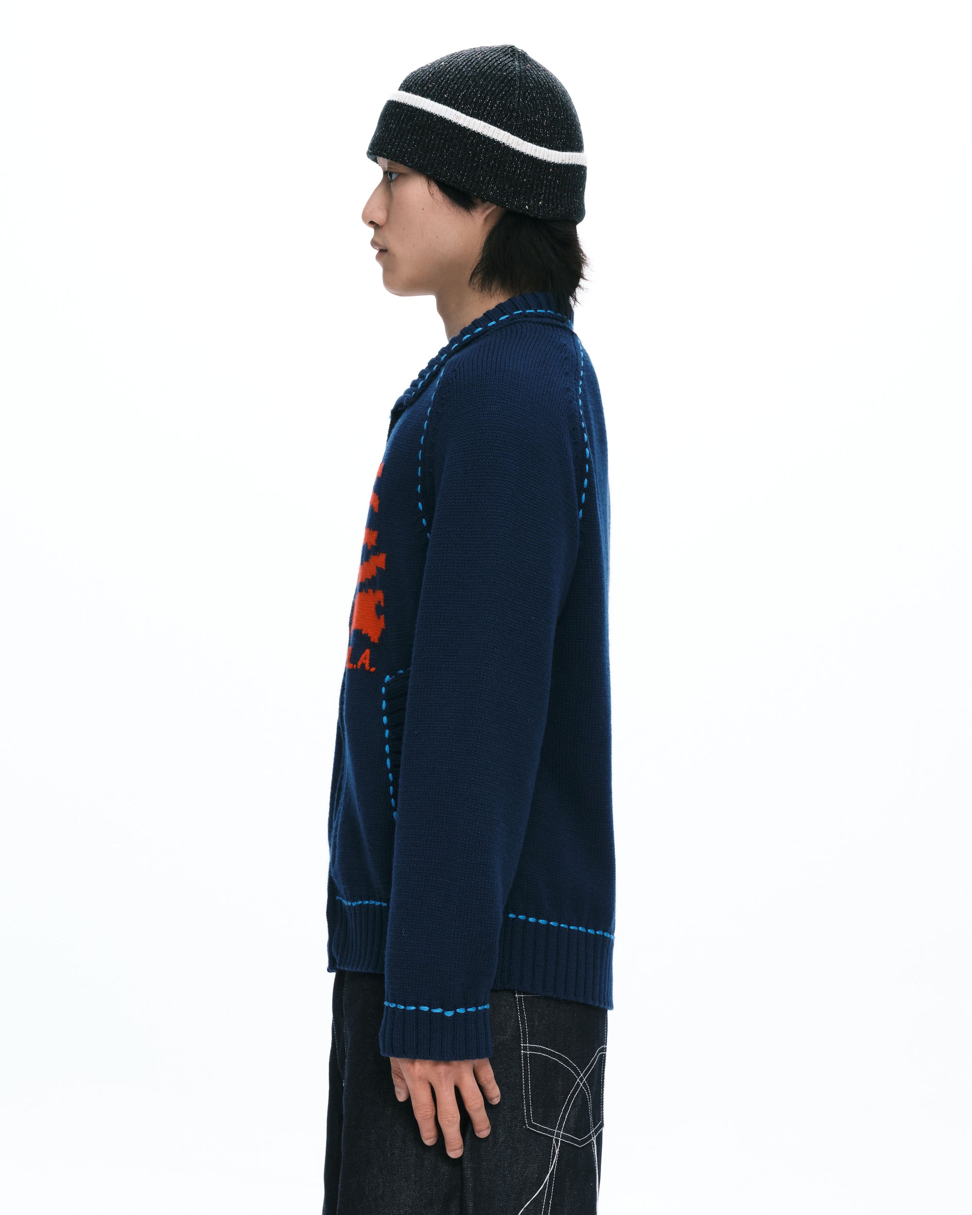 Flag knit jacket