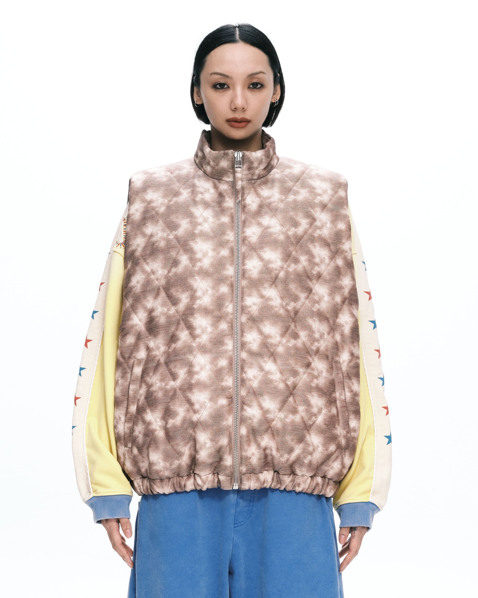 Oversized argyle vest