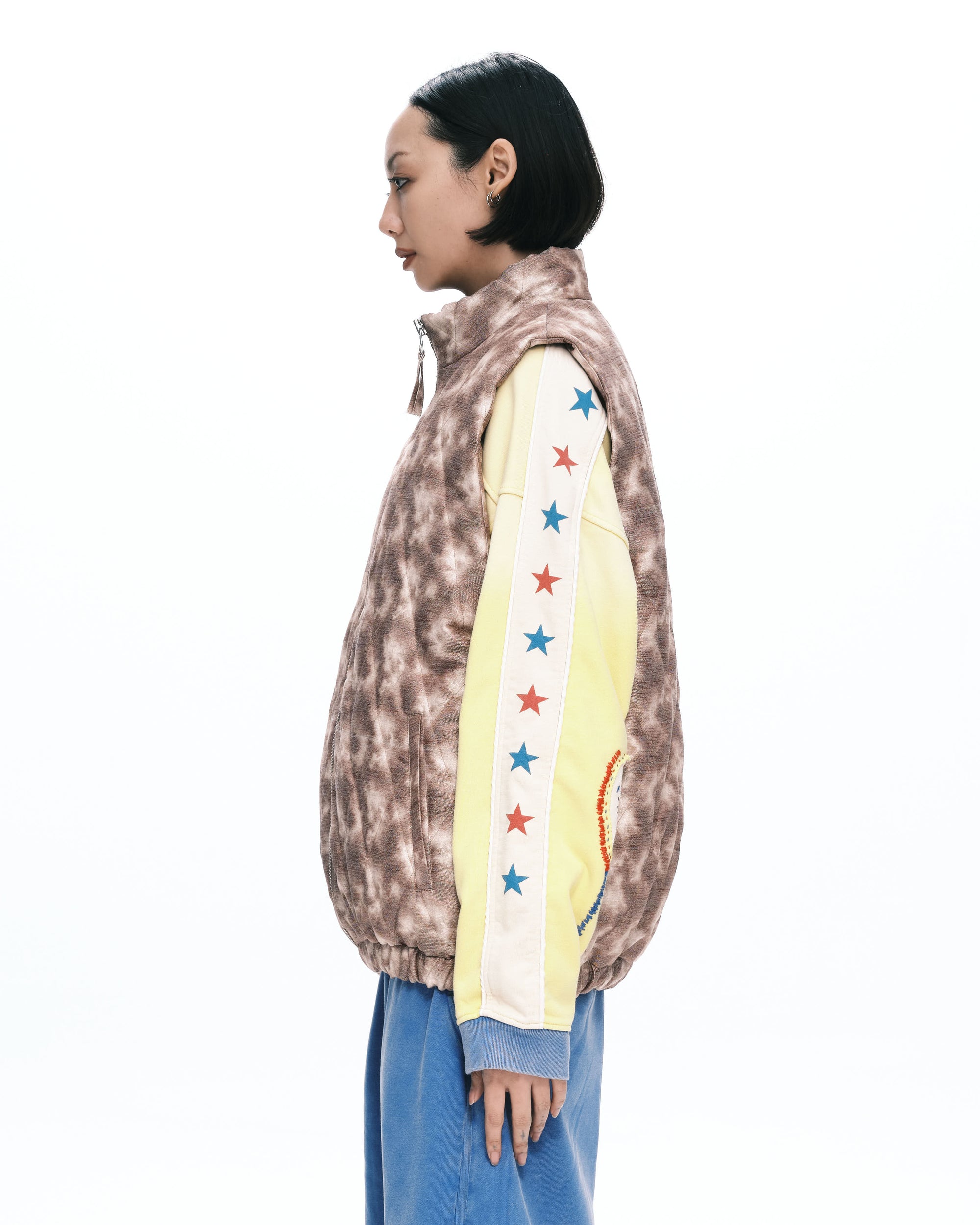 Oversized argyle vest