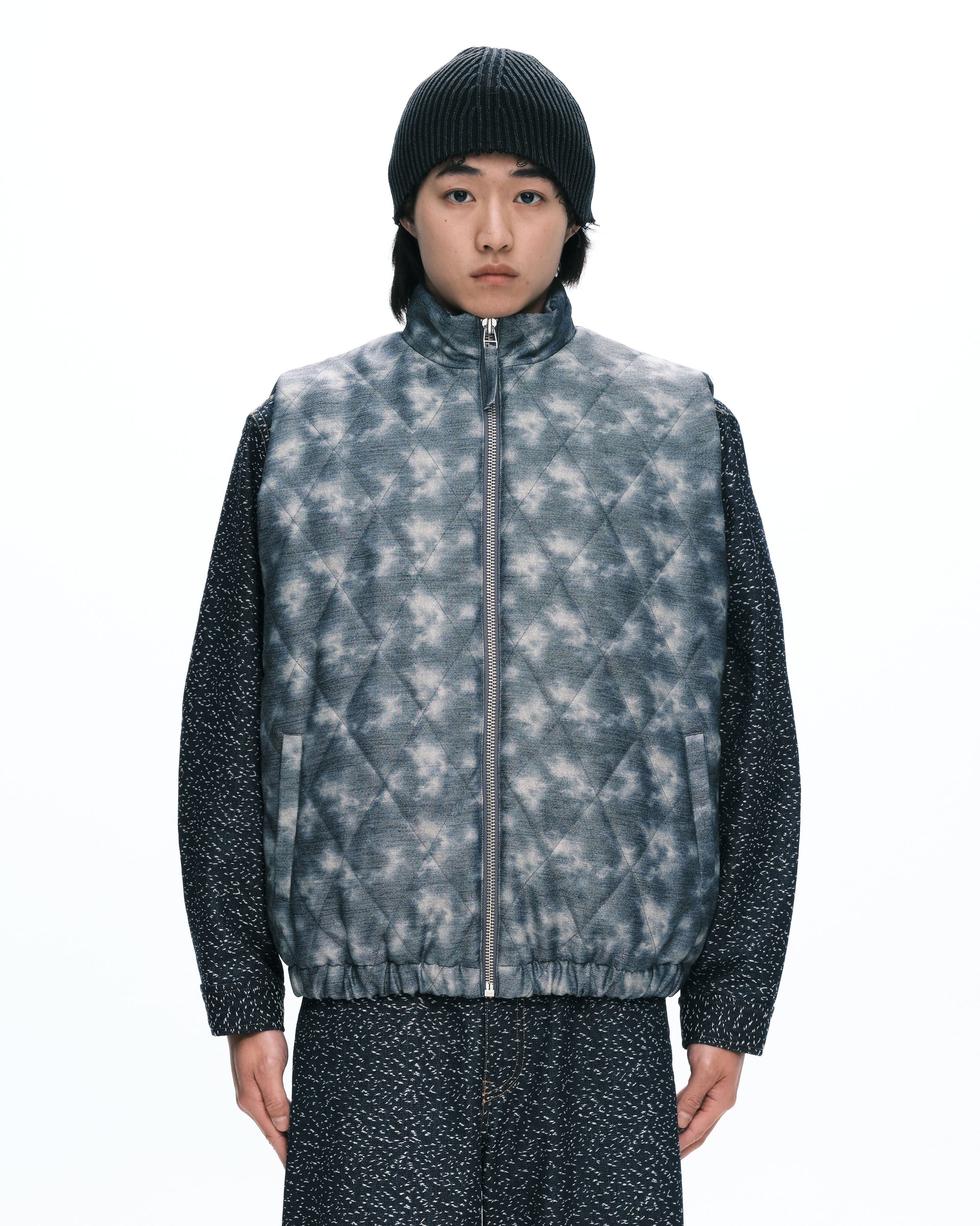 Oversized argyle vest