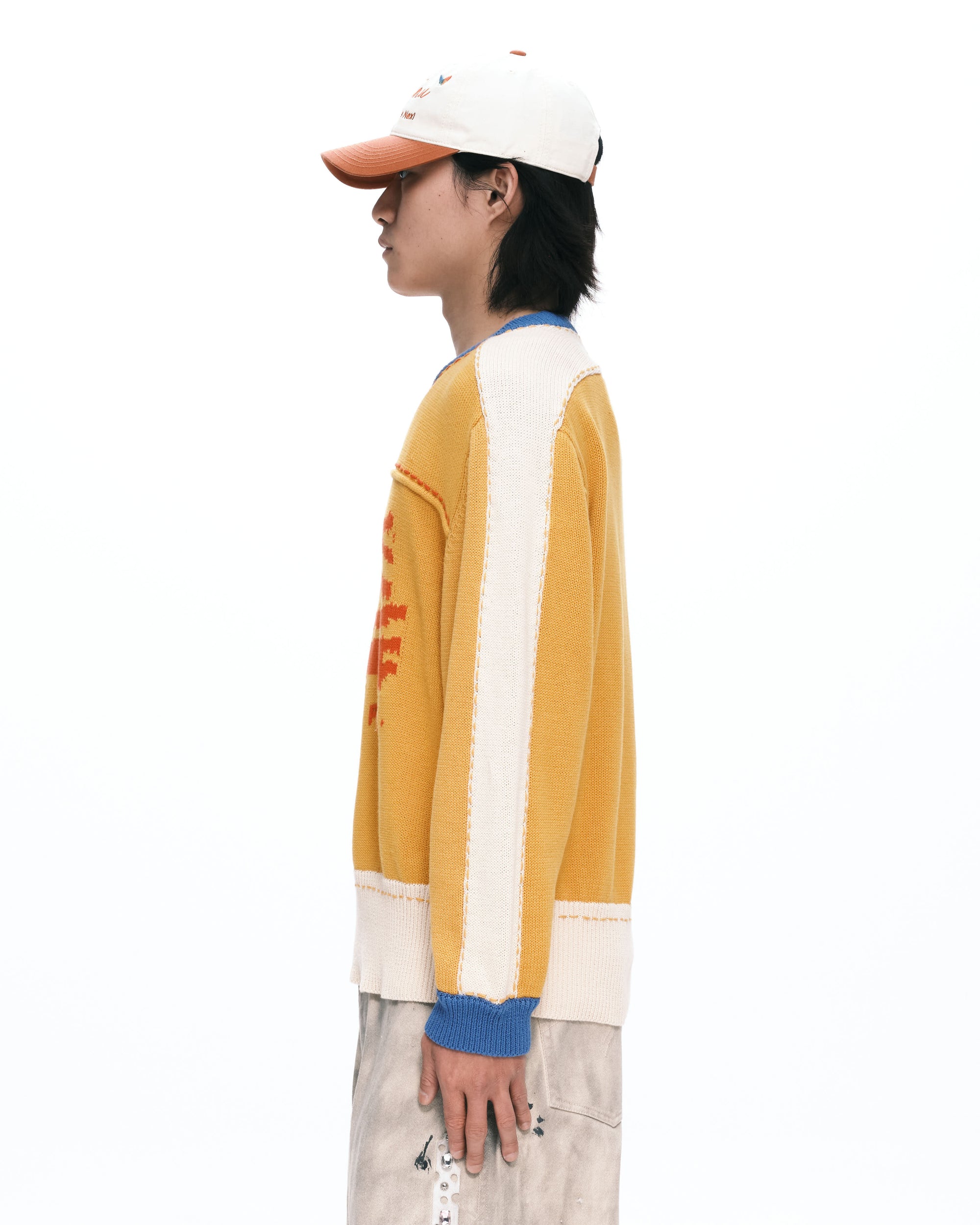 Hand stitch knit crewneck