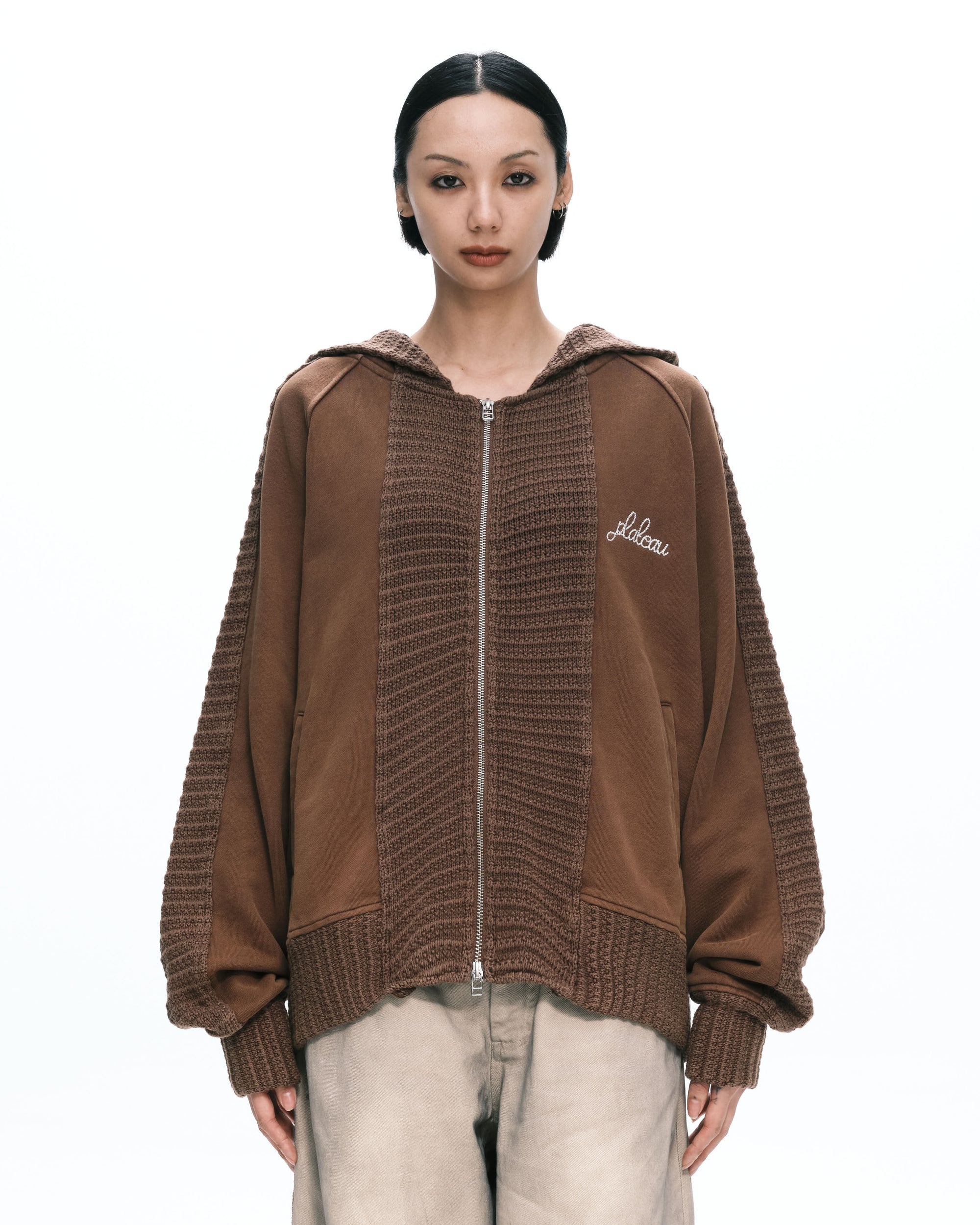 Hand rib zip-up