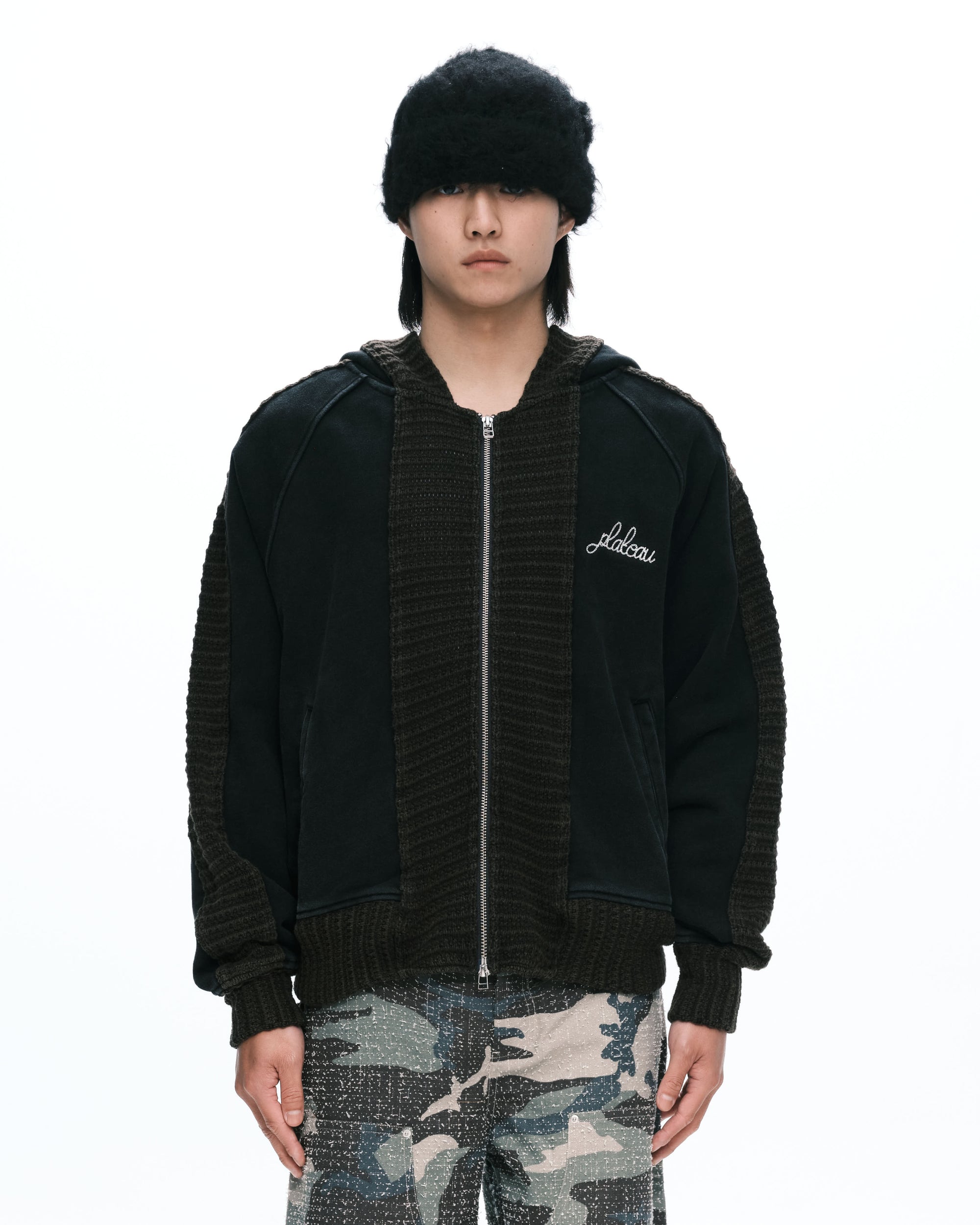 Hand rib zip-up