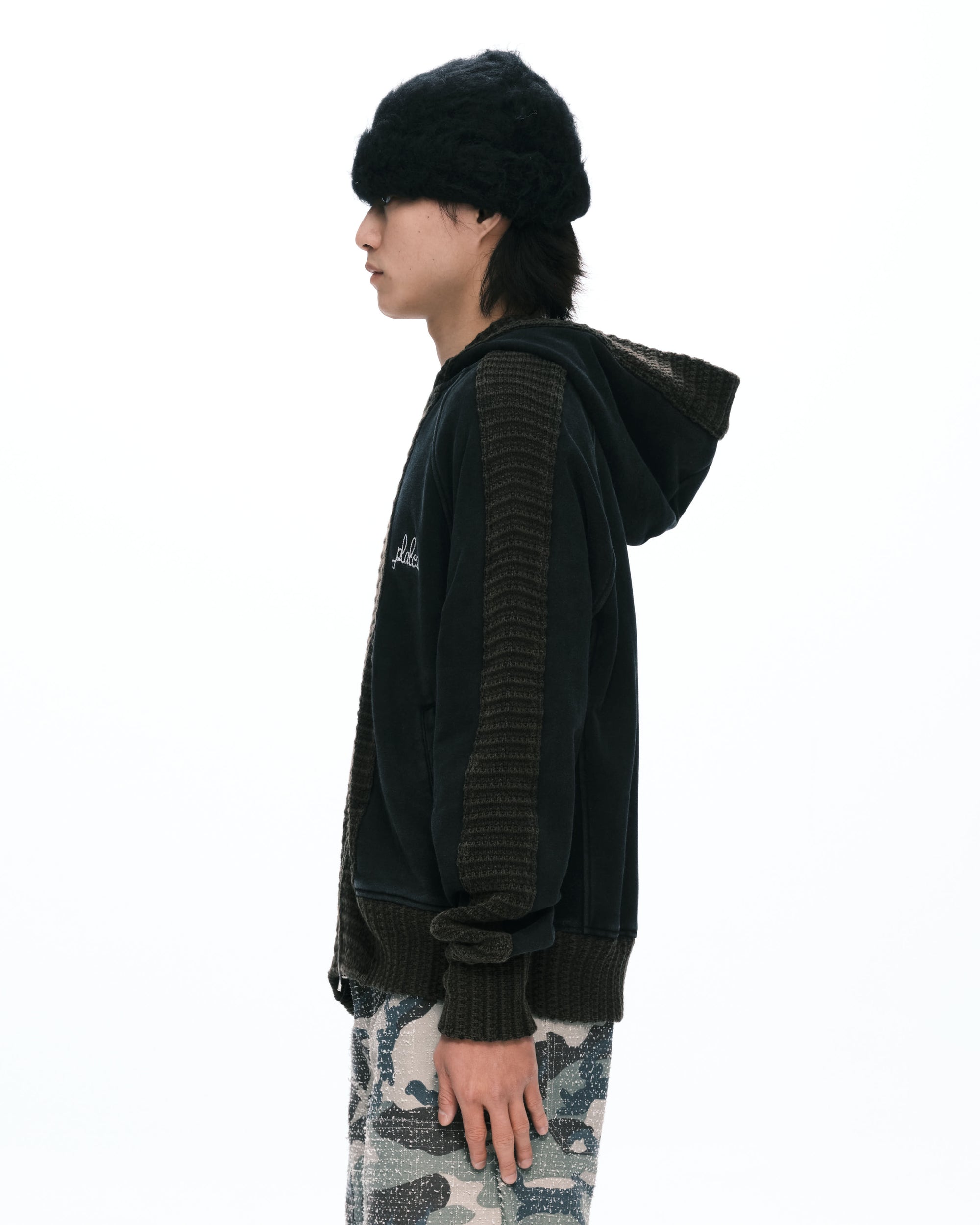 Hand rib zip-up
