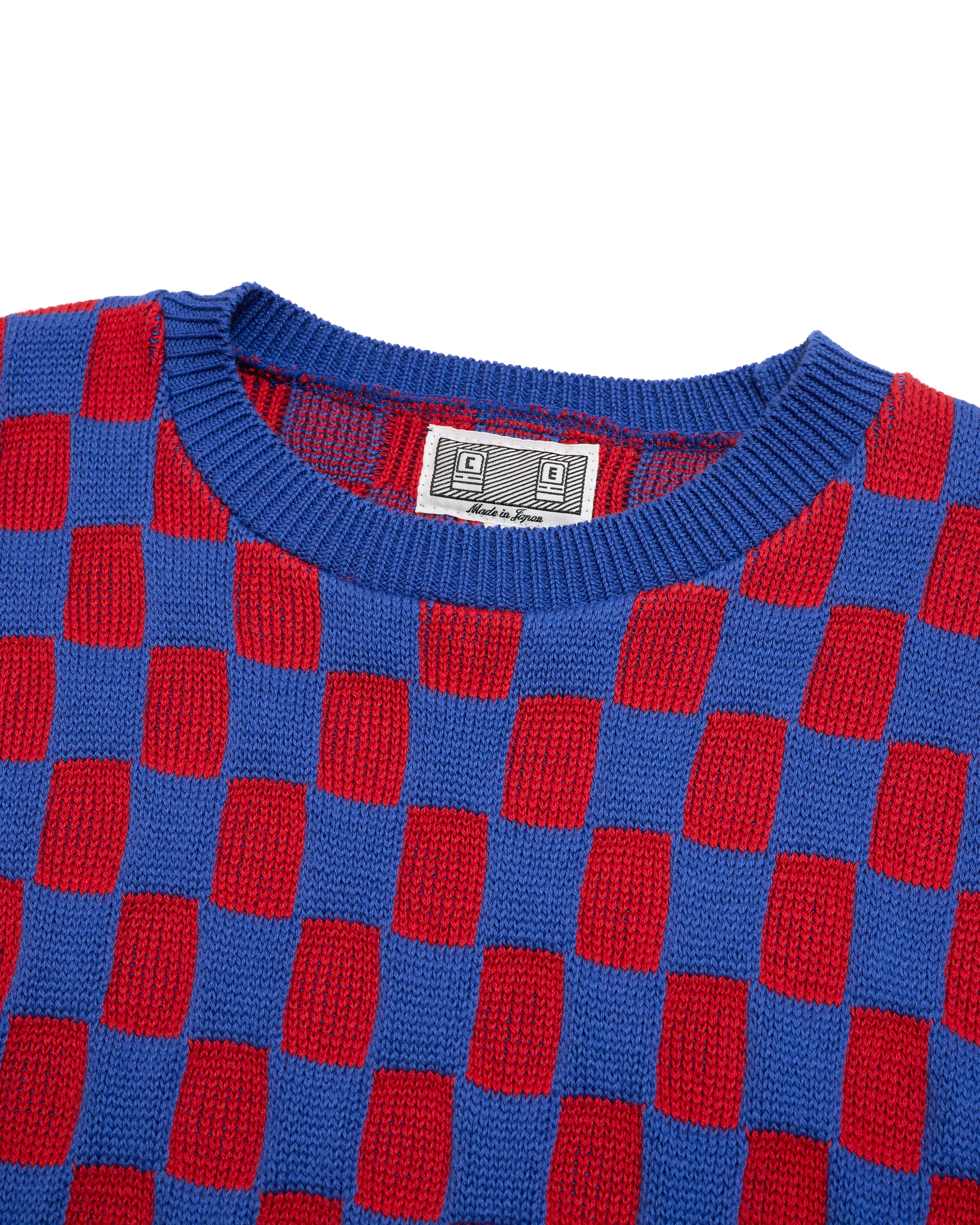 RECTANGULAR BLOCK KNIT BLUE