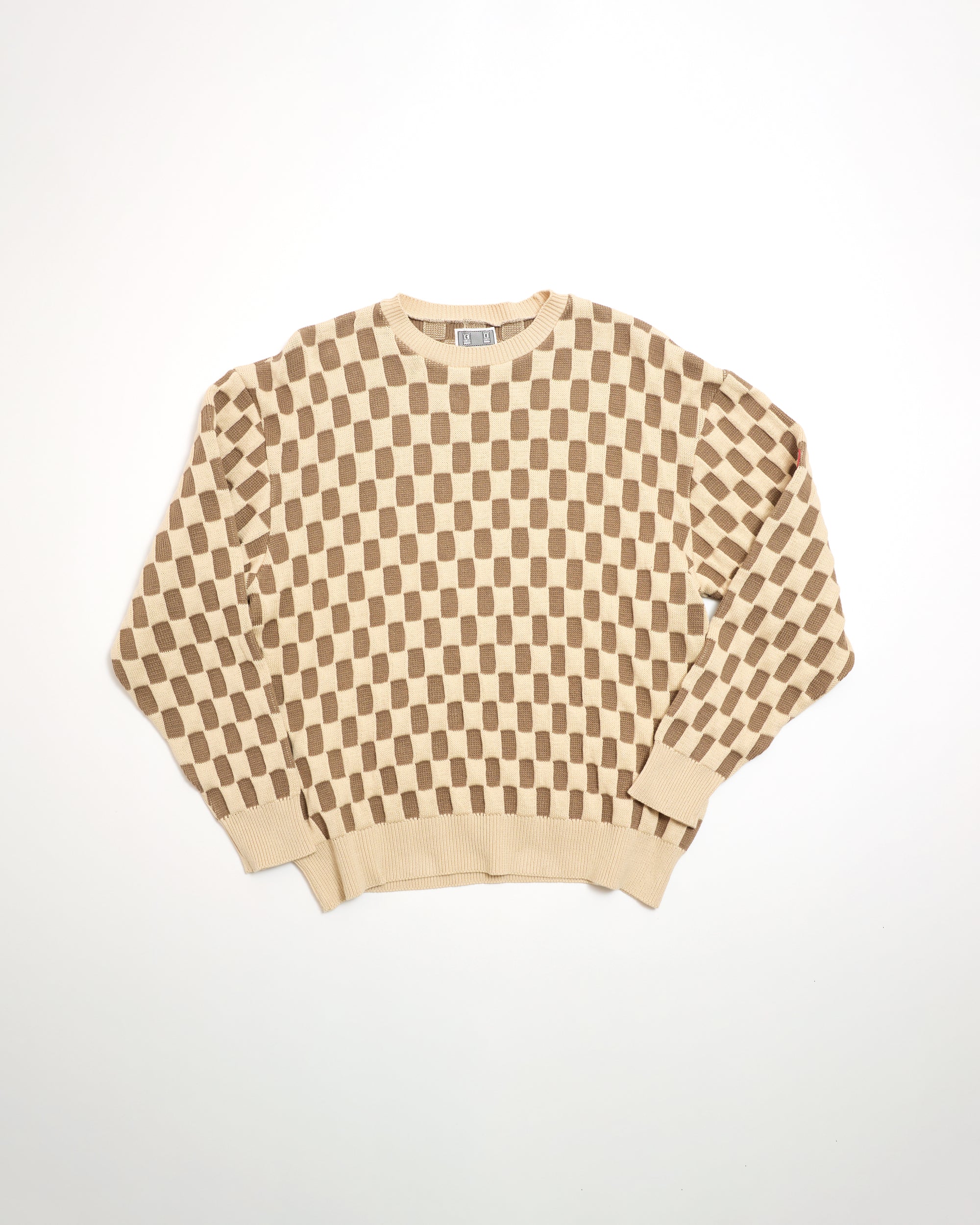 RECTANGULAR BLOCK KNIT BEIGE
