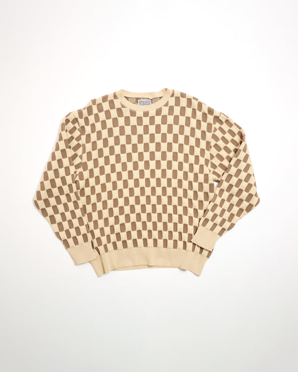 RECTANGULAR BLOCK KNIT BEIGE