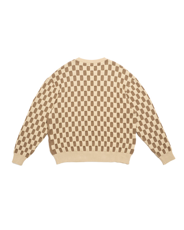 RECTANGULAR BLOCK KNIT BEIGE