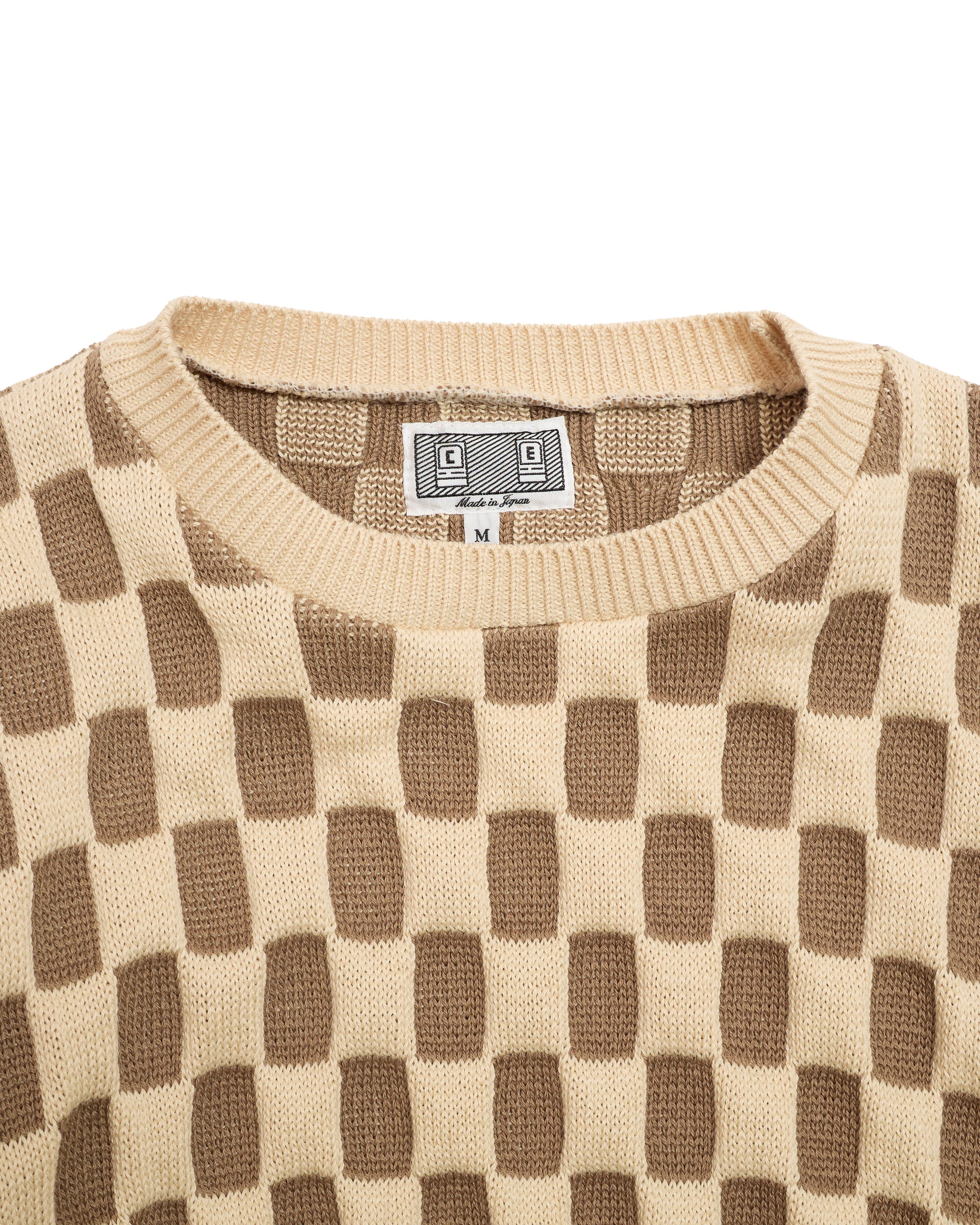 RECTANGULAR BLOCK KNIT BEIGE