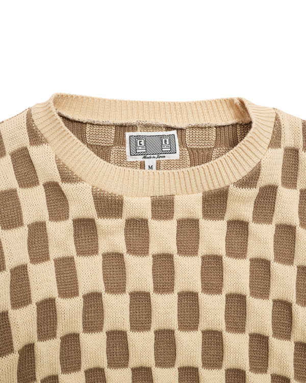 RECTANGULAR BLOCK KNIT BEIGE