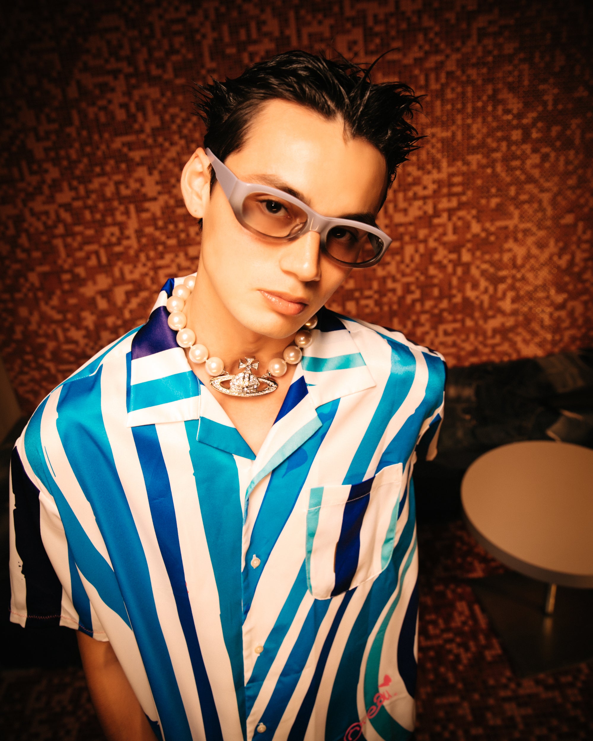WTNC x Plateau Studio wave stripe shirt