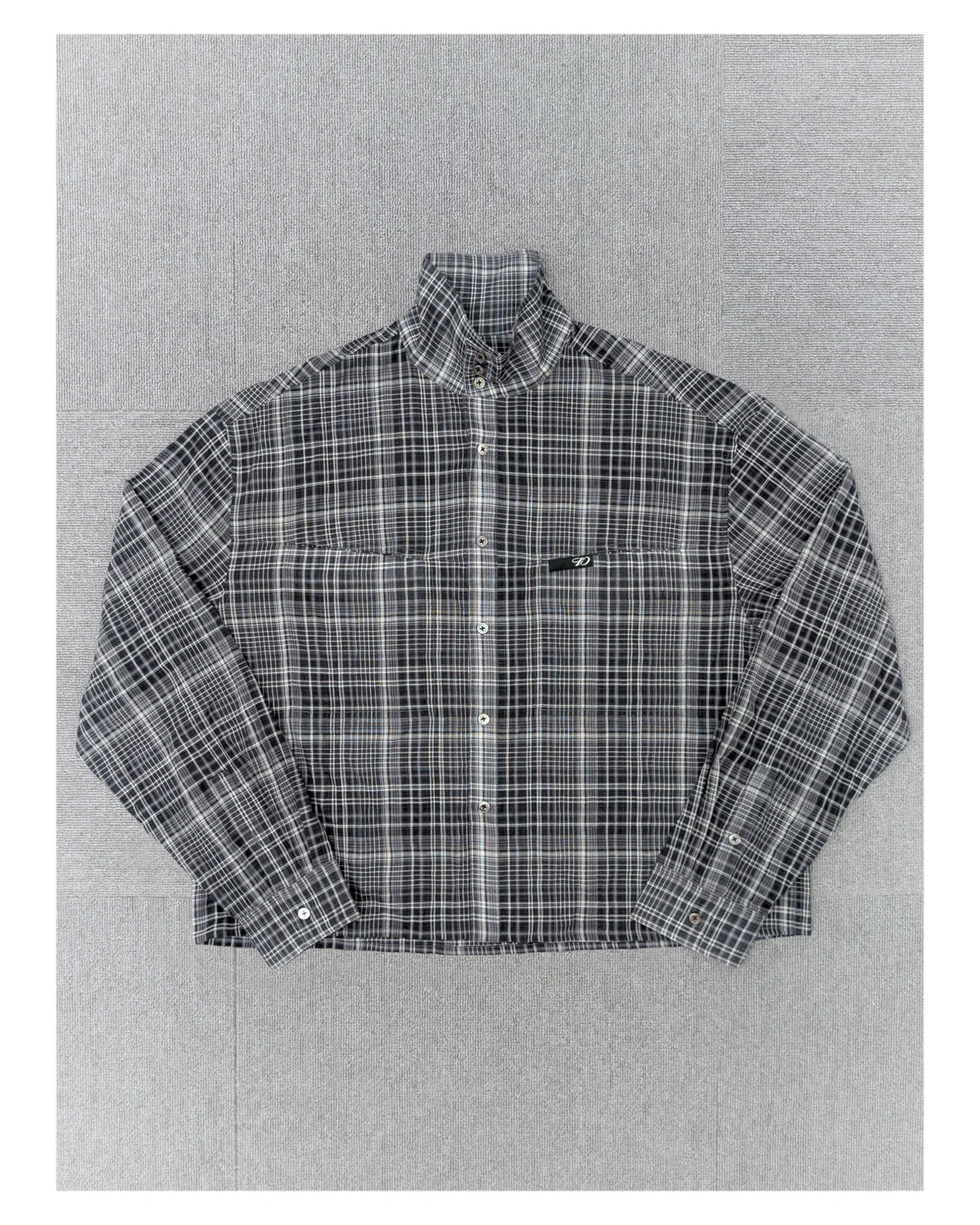 Boxy P 1ds Sheer-Check Boxy Shirt – PLATEAU STUDIO
