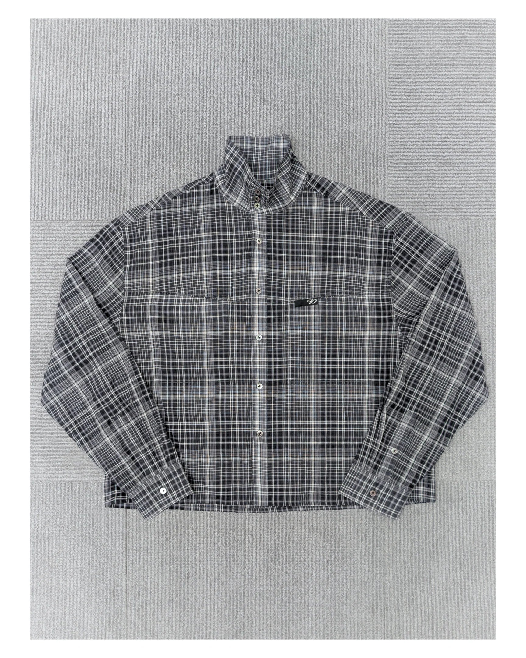 1ds Sheer-Check Boxy Shirt