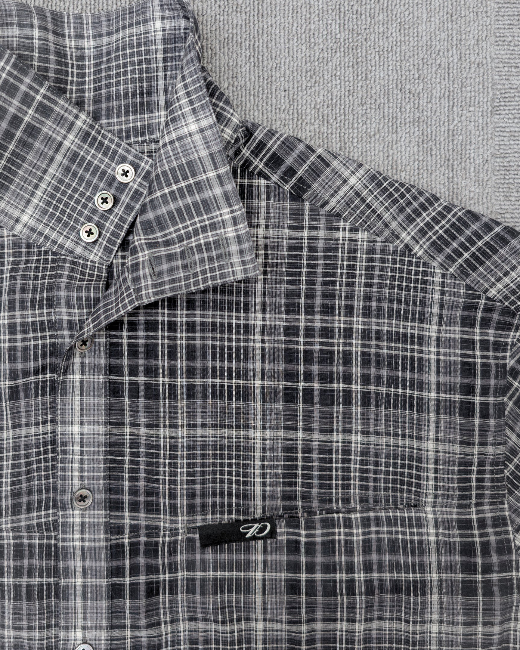 1ds Sheer-Check Boxy Shirt