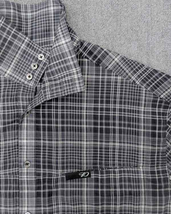 1ds Sheer-Check Boxy Shirt