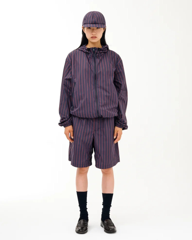 Stripe Nylon Hooded Jacket