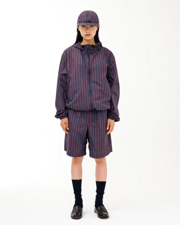 Stripe Nylon Hooded Jacket