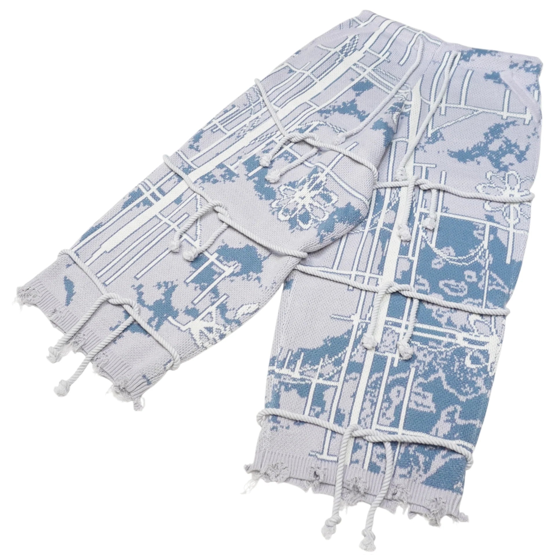 "冬" Straw Wrapped Knit Pants