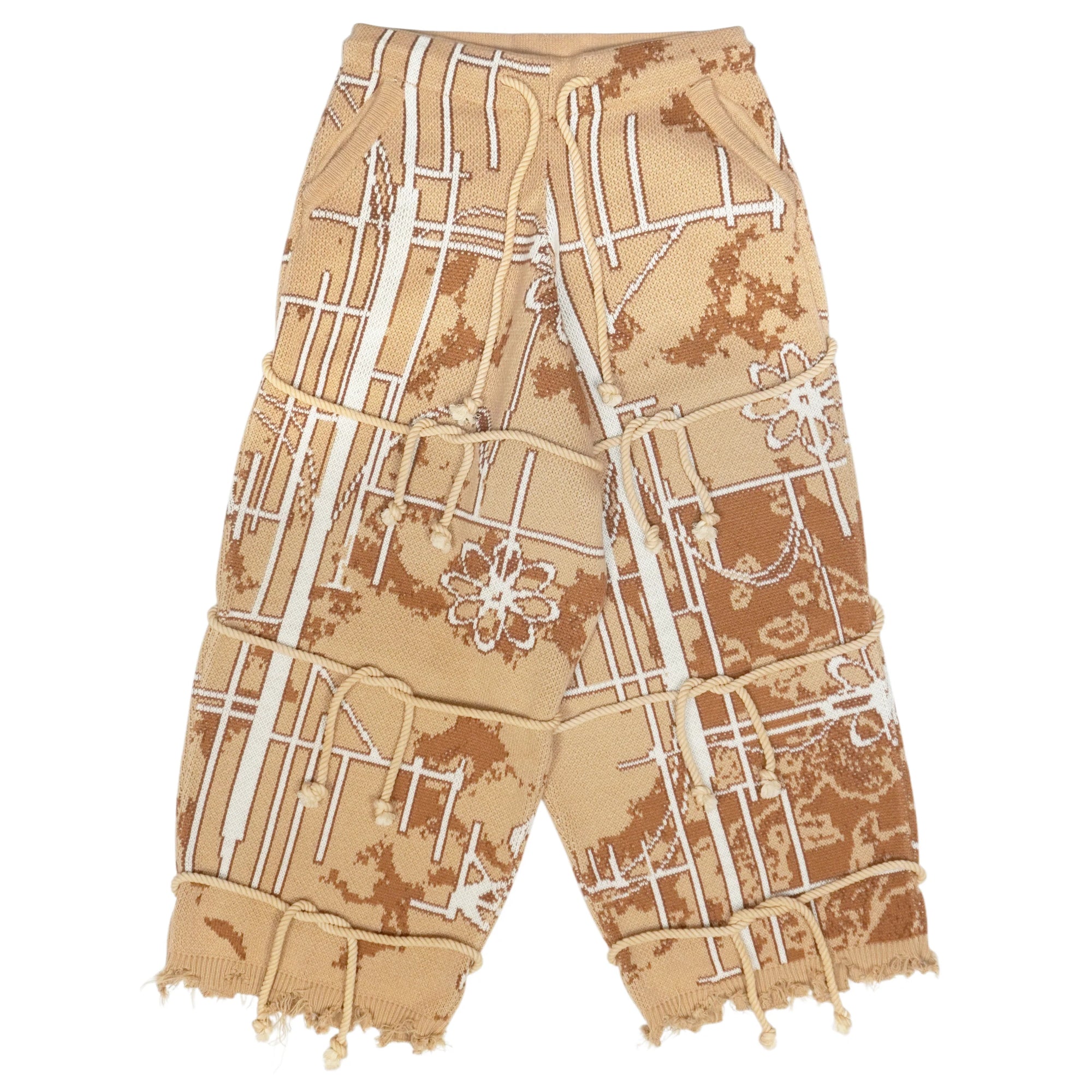 "冬" Straw Wrapped Knit Pants