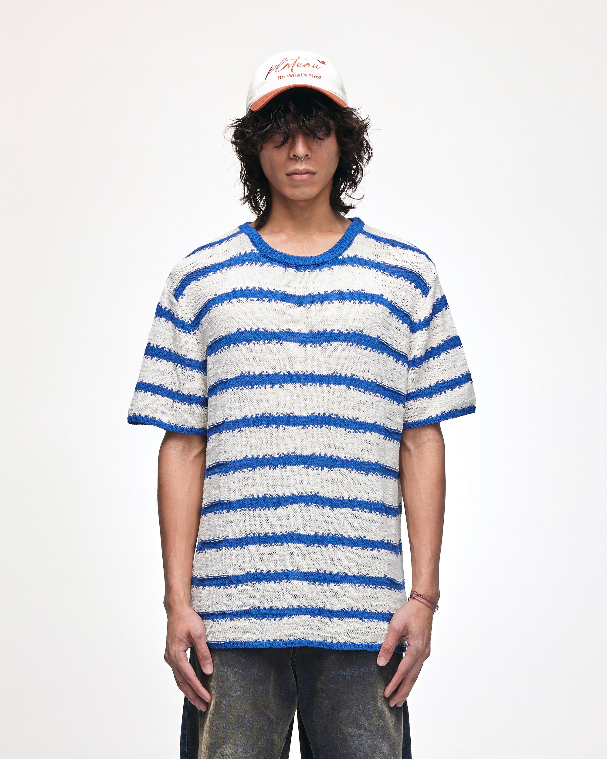 Knit stripe tee