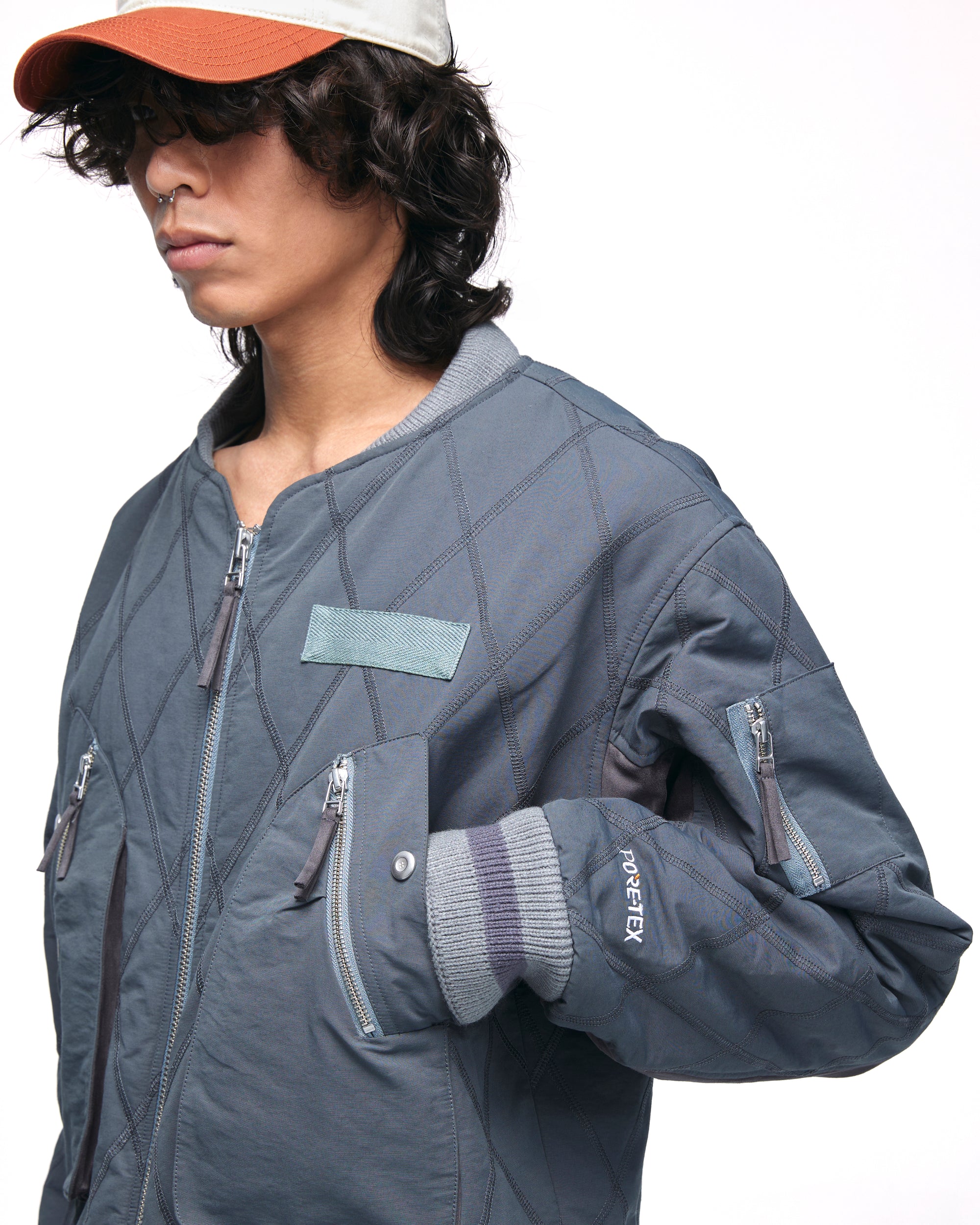 Stripe rib flight jacket