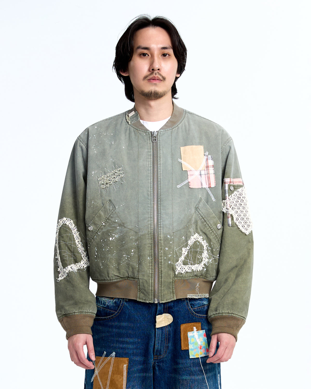 Patched ma-1 flight jacket