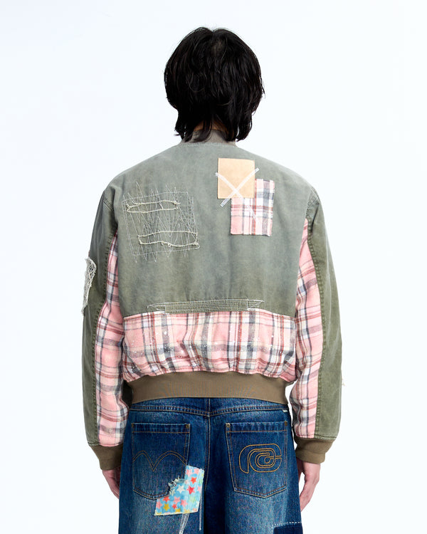 Patched ma-1 flight jacket