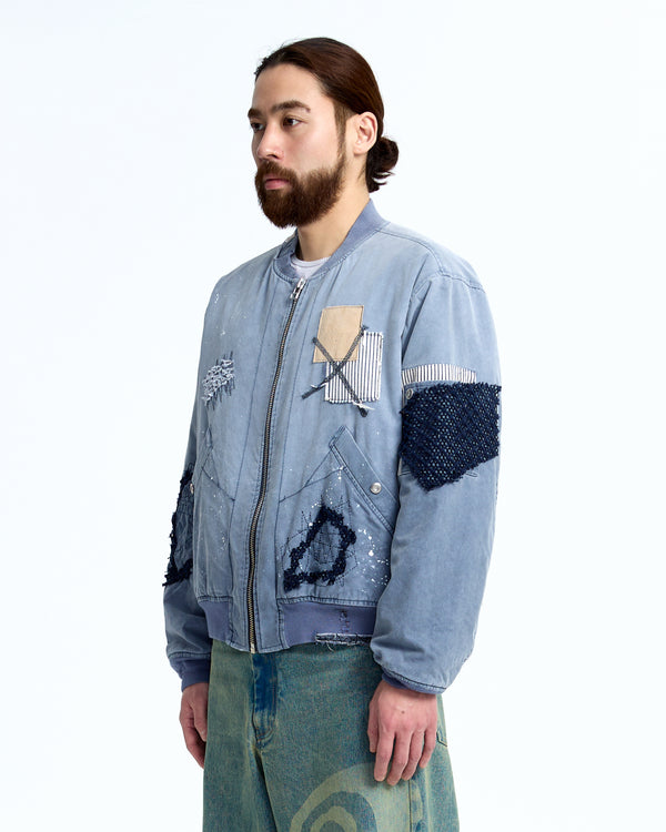 Patched ma-1 flight jacket