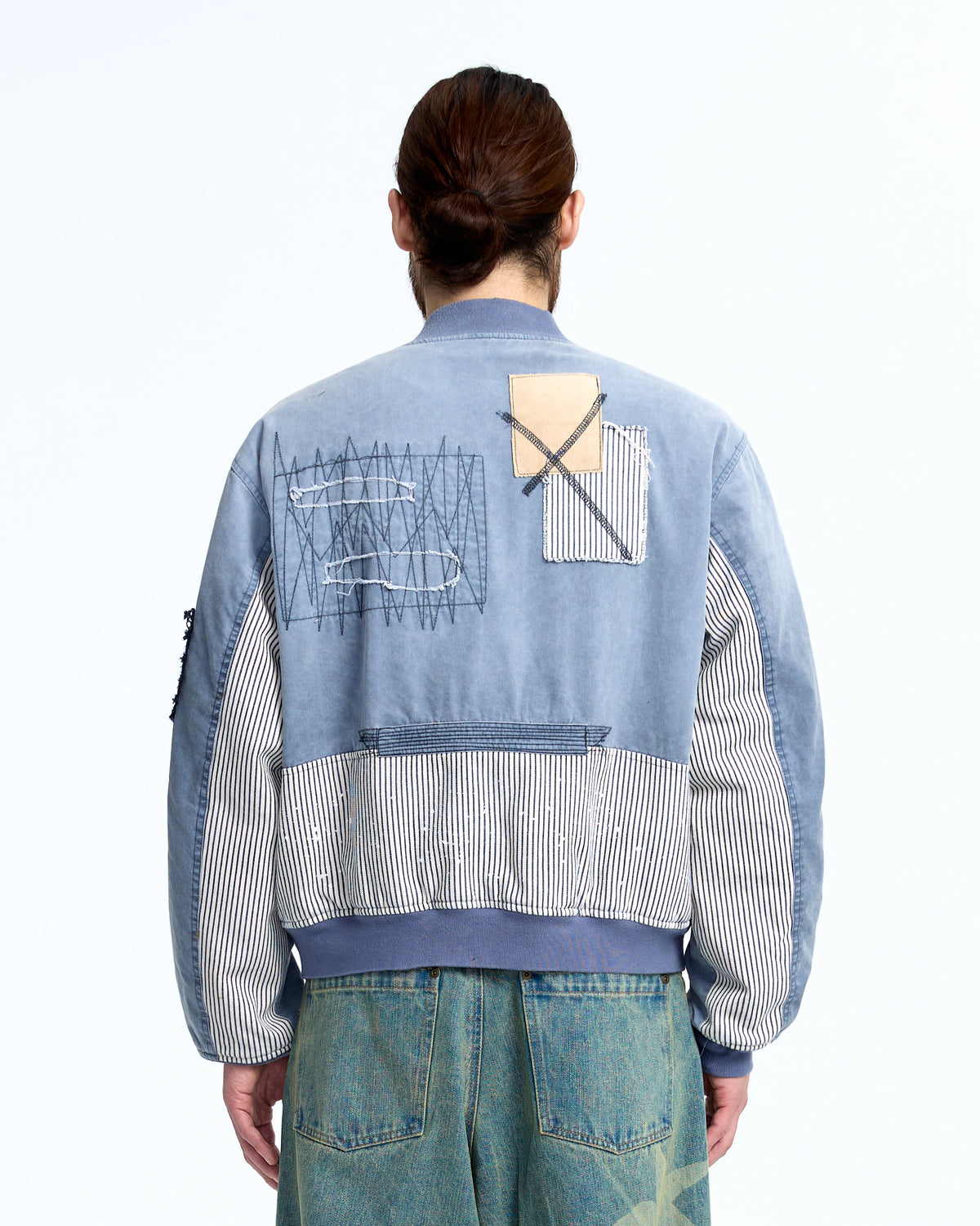 Patched ma-1 flight jacket