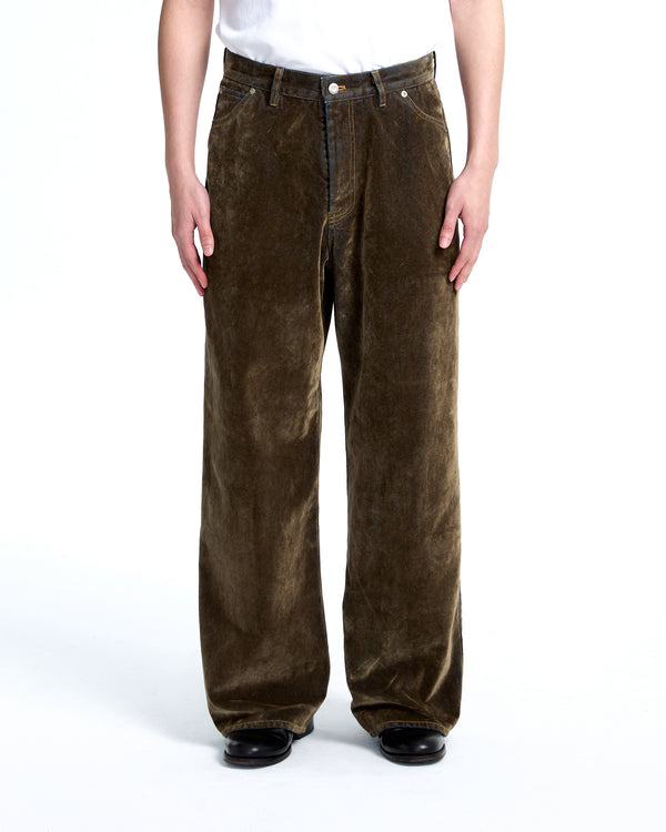 Flocked denim pants