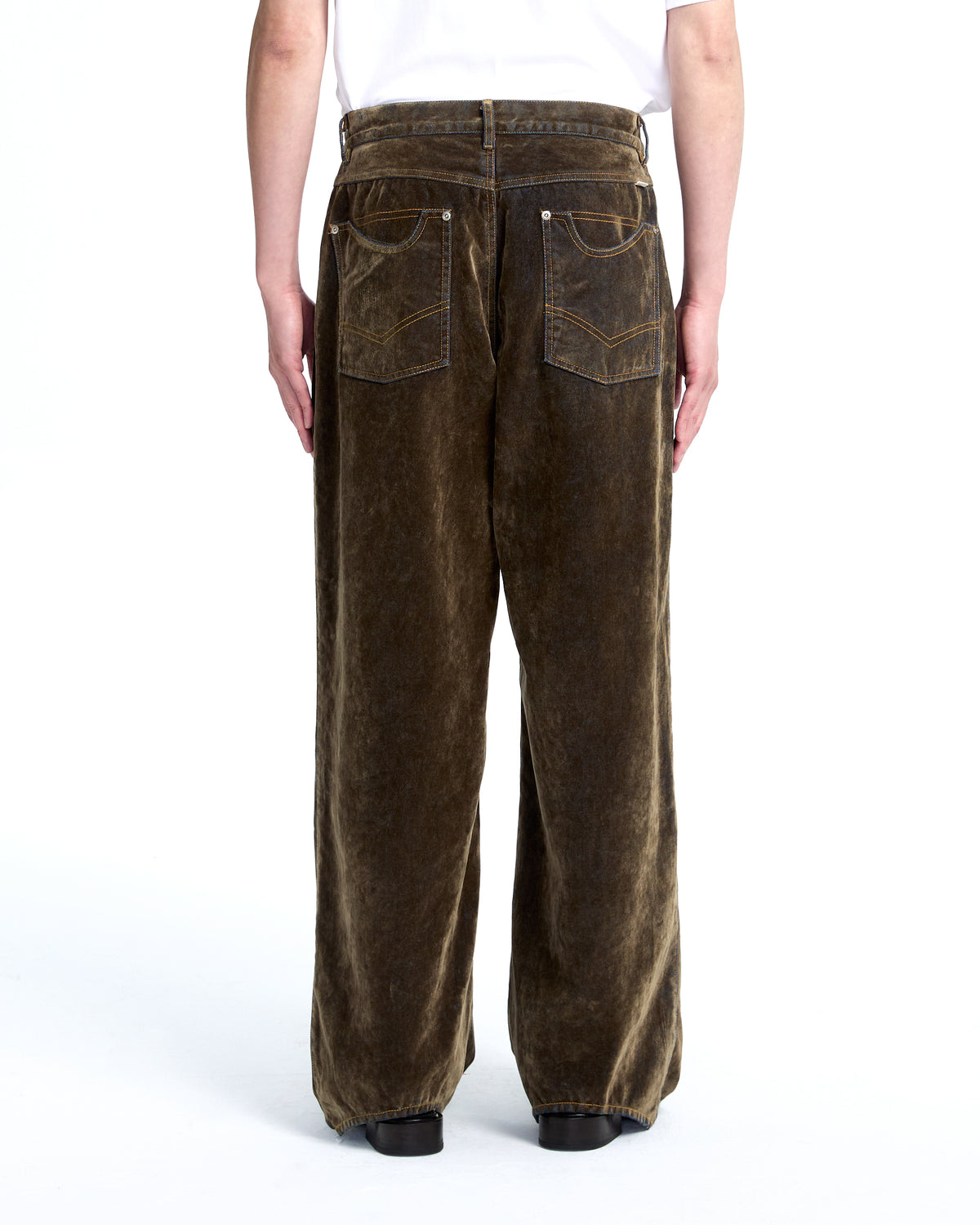 Flocked denim pants