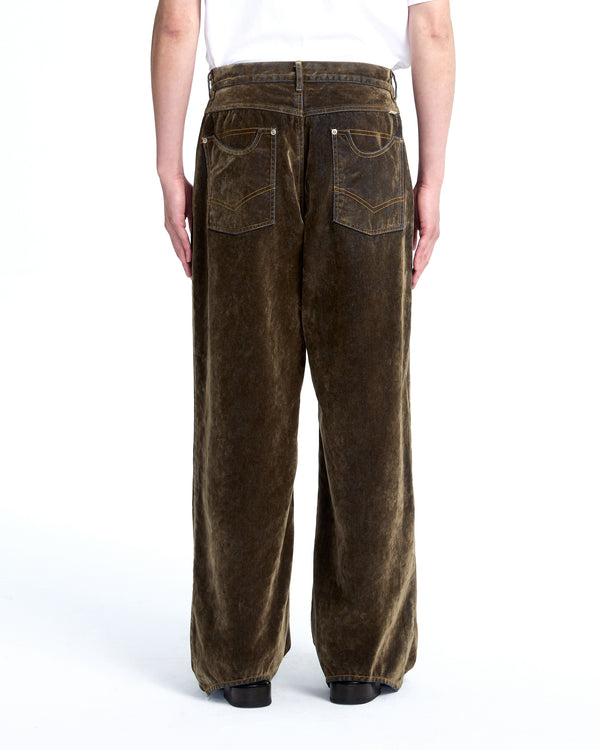 Flocked denim pants