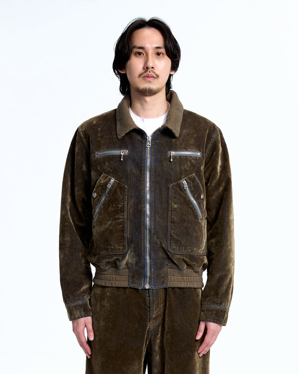 Flocked denim jkt