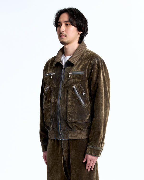 Flocked denim jkt