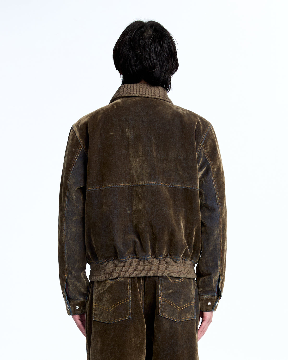 Flocked denim jkt