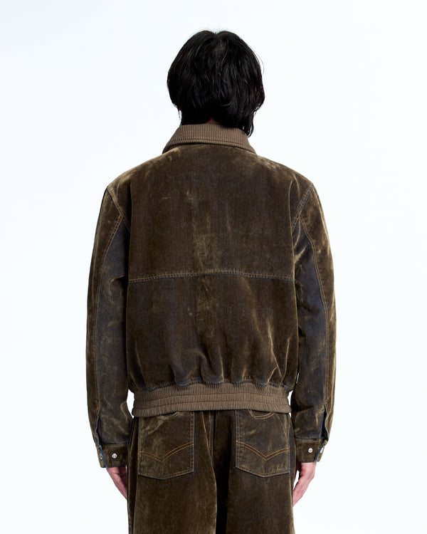 Flocked denim jkt