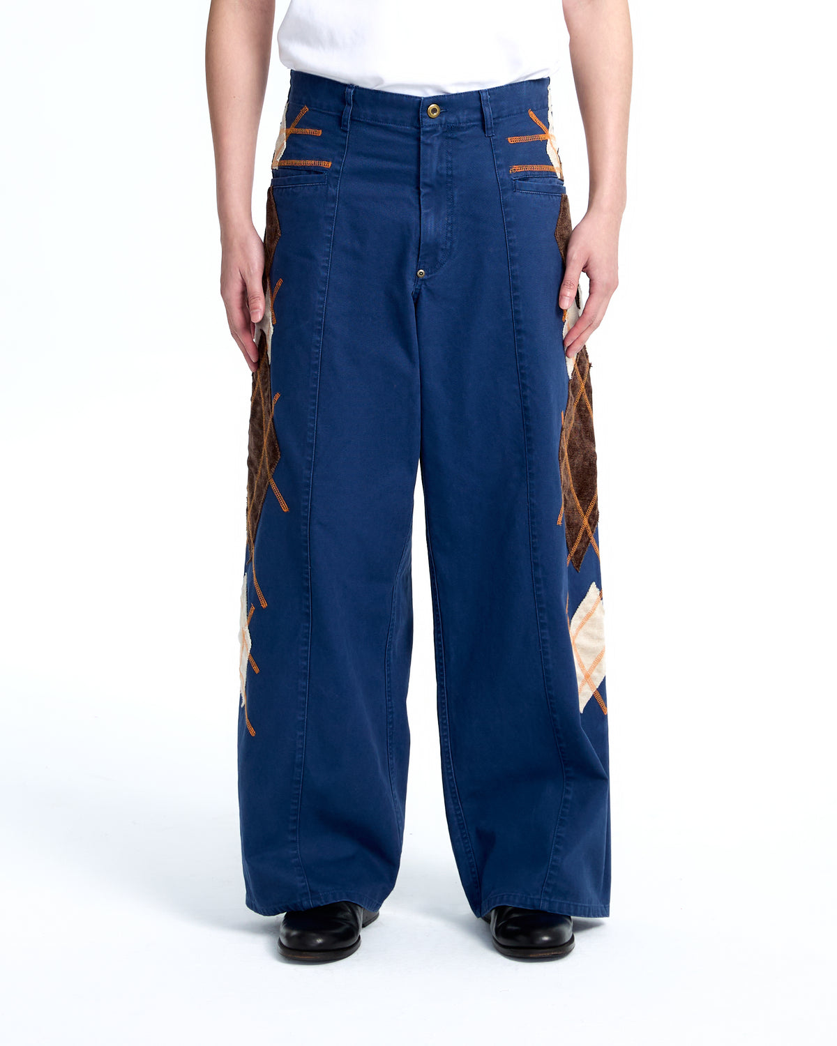 Diamond patch pants