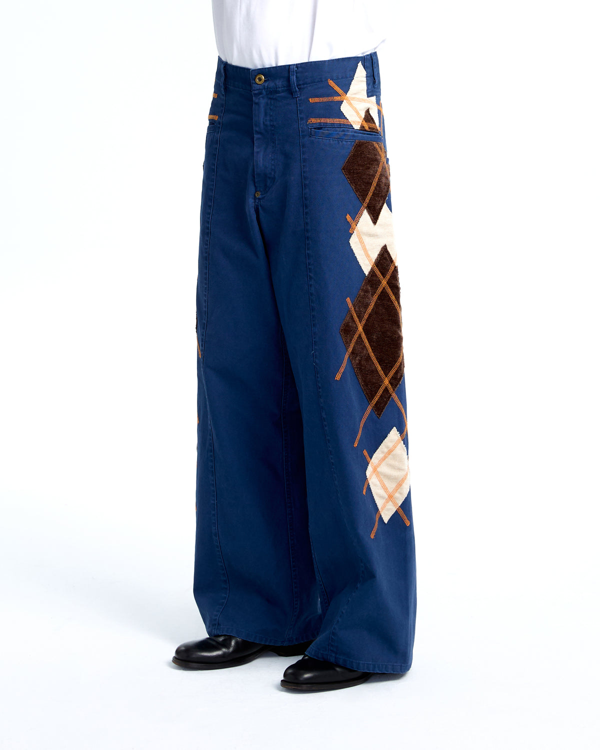Diamond patch pants