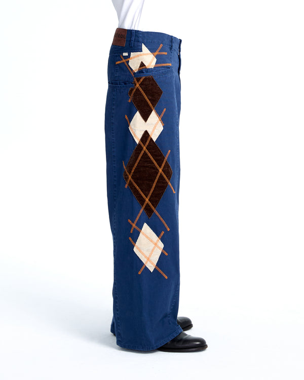 Diamond patch pants