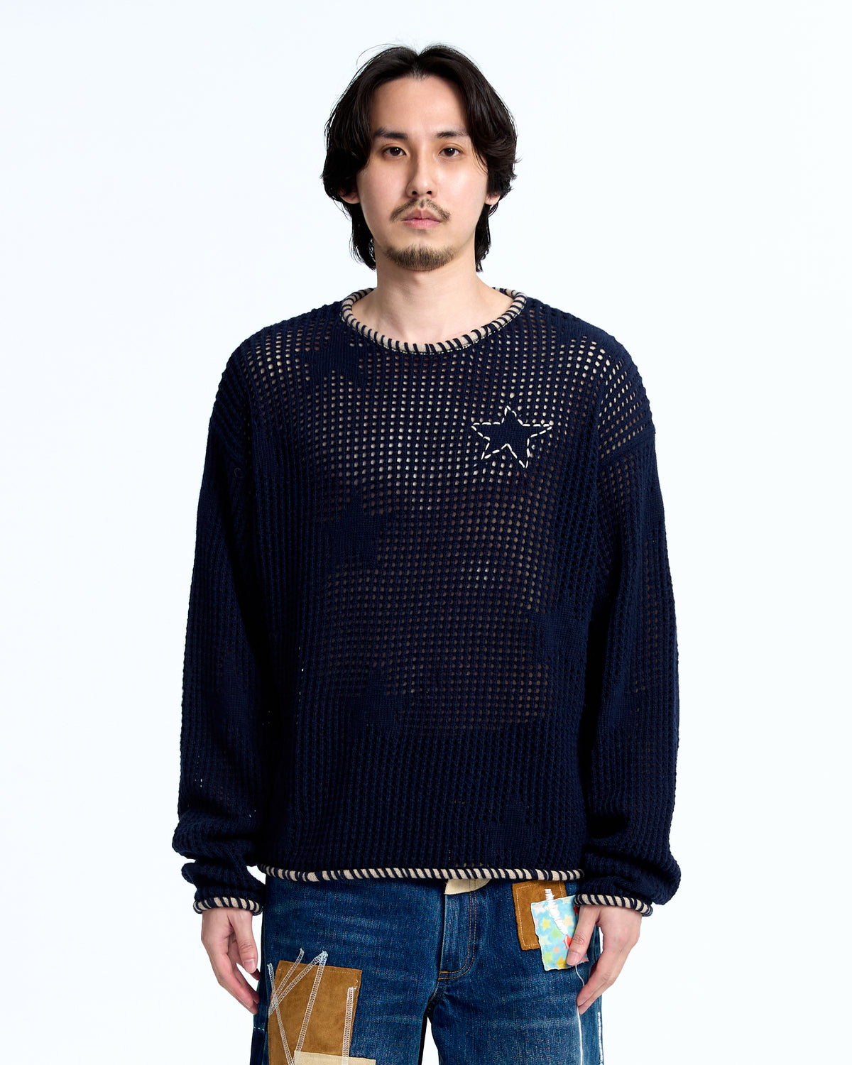 Star knit crewneck