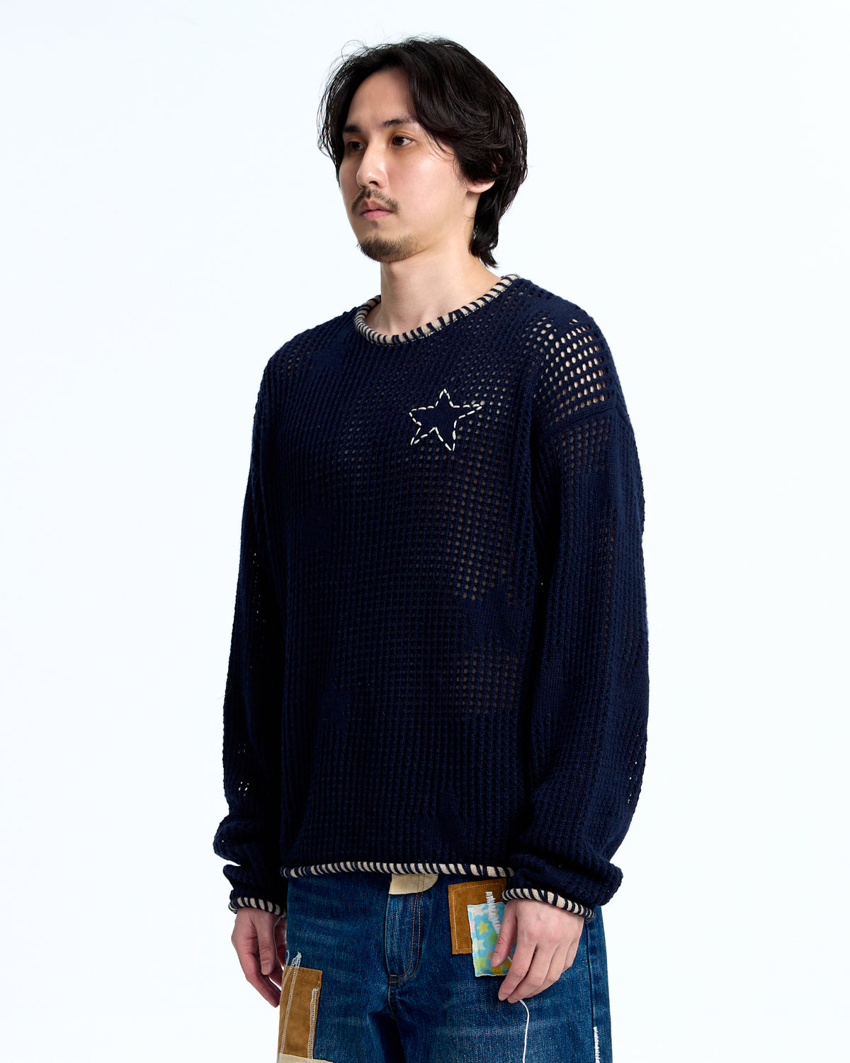 Star knit crewneck