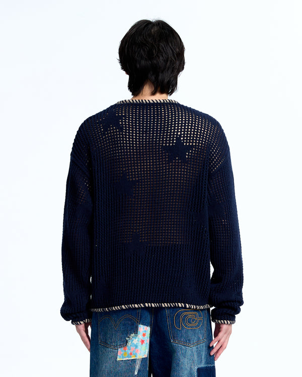 Star knit crewneck
