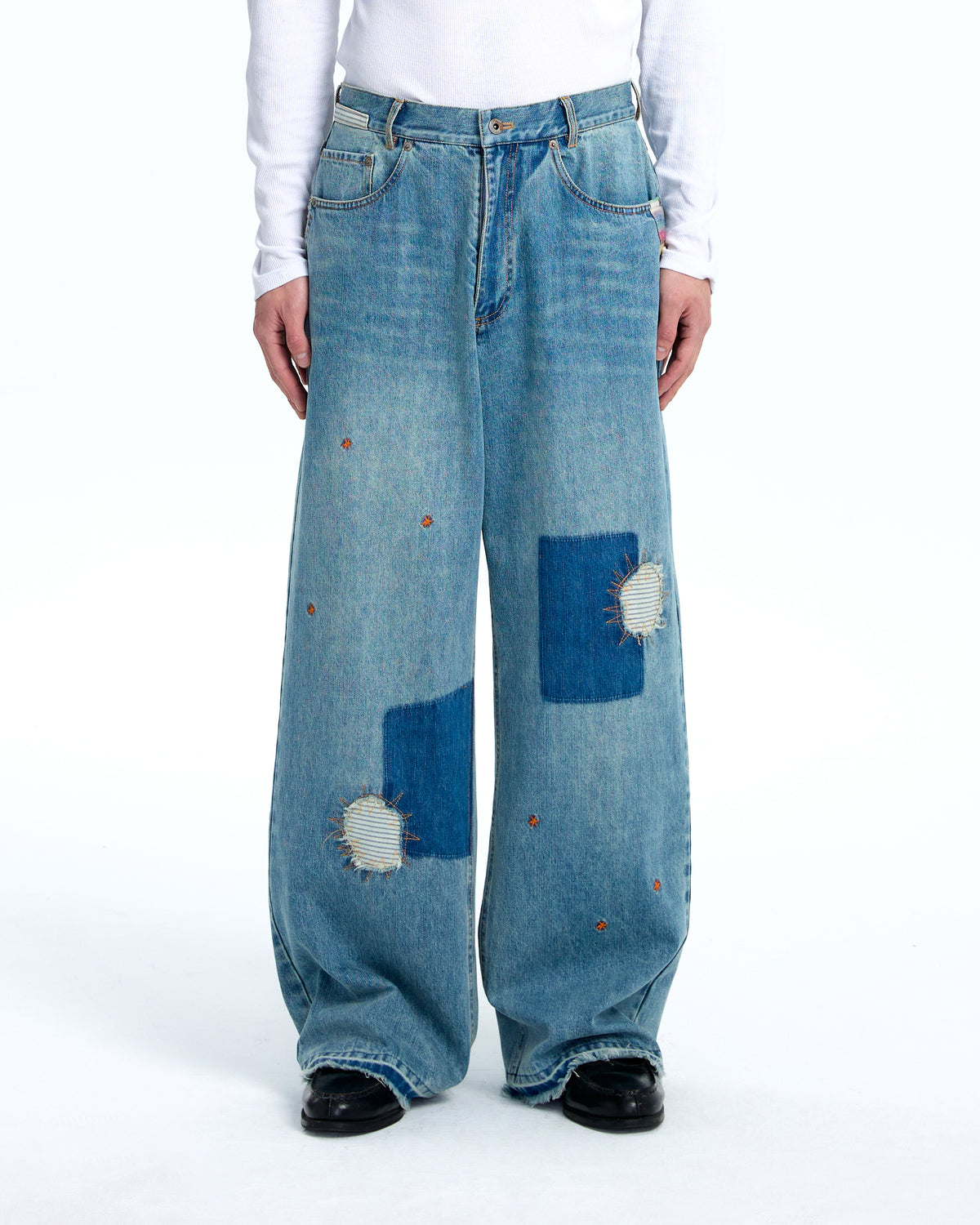 Mohair denim pants