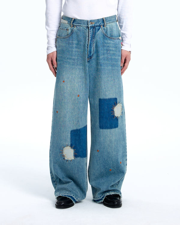 Mohair denim pants
